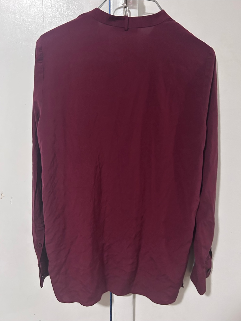Tory Burch Deep Wine Button-Front Blouse - Picture 3 of 3